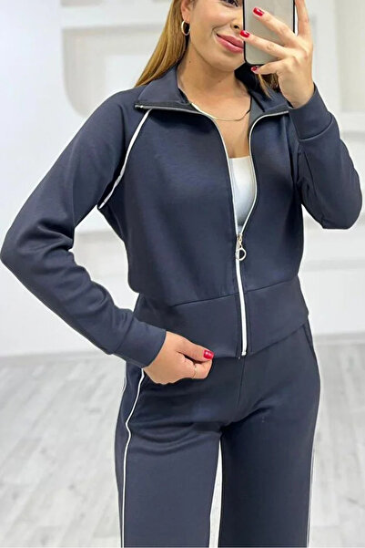 Velista Women's Piped Zippered Tracksuit Set