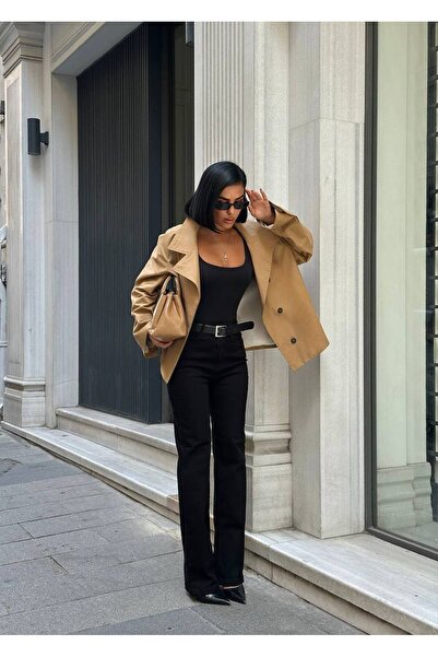 Diviny Γυναικείο ψηλόμεσο μαύρο κανονικό παντελόνι Palazzo Jean