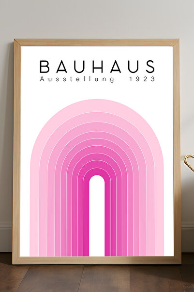 Duvarda Bauhaus poster sa prirodnim drvenim okvirom, dekorativna umetnička zi...
