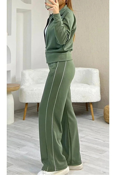 Velista Women's Piped Zippered Tracksuit Set