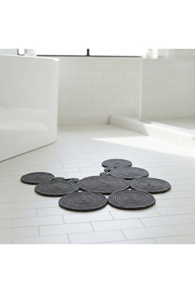 Comfort Craft Jute Straw Look | Anthracite | Double-Sided Washable Bath Mat | Toilet Front | Stain-Resistant