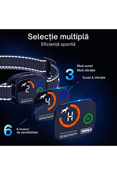 AMNIX Anti-Bark Collar – Adjustable, Shock-Free, 7 Sensitivity Levels