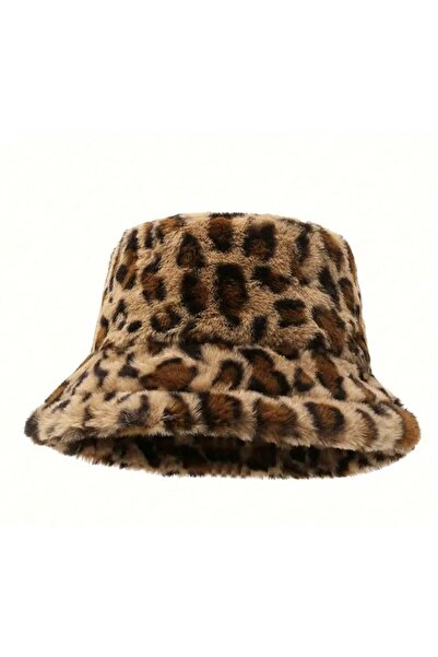 ACAR TAKI Soft Leopard Print Hat with Adjustable Drawstring, Closure String Acr7922