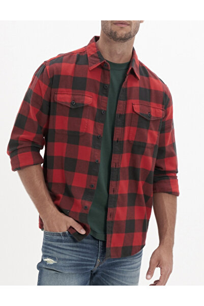 AMERICAN EAGLE Shirt, Red/Black