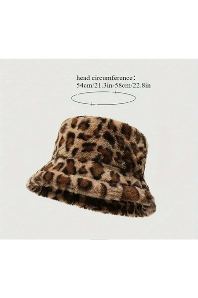 ACAR TAKI Soft Leopard Print Hat with Adjustable Drawstring, Closure String Acr7922