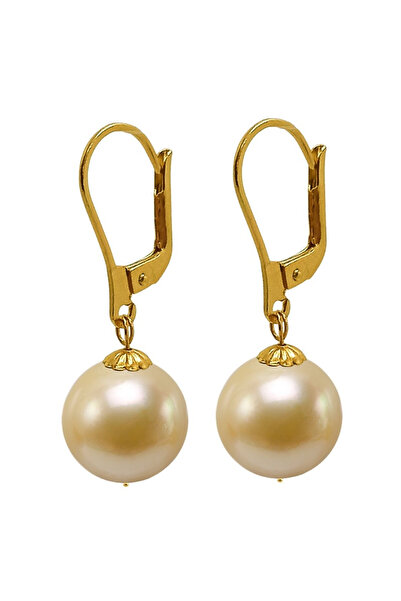 Kaskadda 10.5–11 mm Rare South Sea Pearl Earrings in 14K Yellow Gold, Round S...