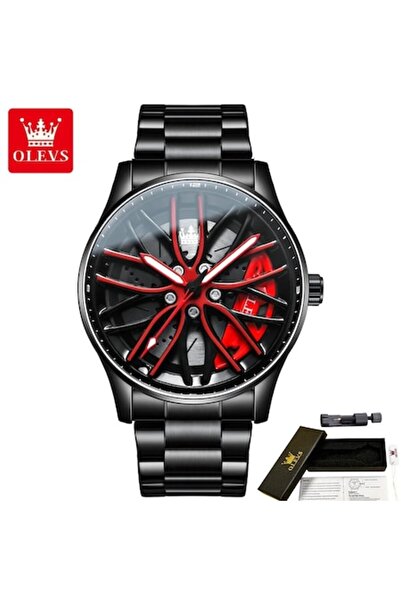OLEVS MyRavadino F360 x Olevs™ Men's Automotive Wheel-Style Quartz Watch - Red