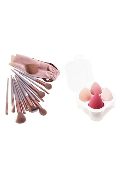 Valkry Set of 13 Professional Makeup Brushes with 4 Sponges, Carrying Box and...