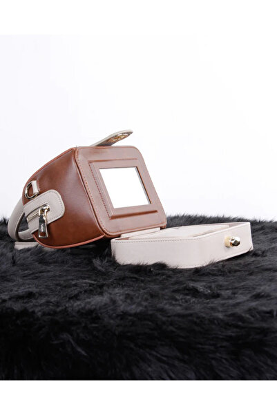 Tuğba Women's Makeup Mirror Detailed Hand and Shoulder Bag with Adjustable Strap T4780