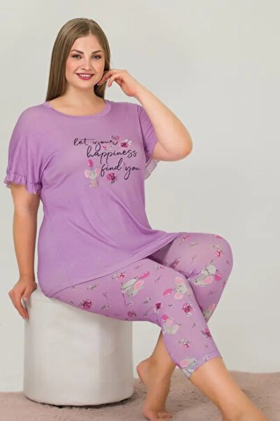lidofya Σετ πιτζάμες με μοτίβο λουλουδιών Plus Size