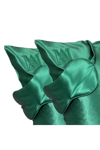 MATASIA Dream Duo – 22 Momme Silk Set, Emerald Green | MATASIA®