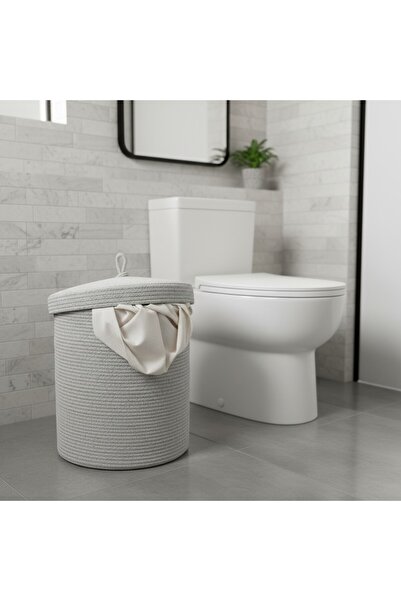 Comfort Craft Coș de rufe murdare din răchită cu capac din iută, gri |   Jucă...