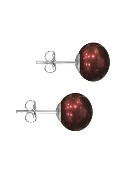 Kaskadda Cercei Perle Naturale Roșu Vin 7–8 mm, Tip Șurub, Argint 925 – Calitate AAA | KASKADDA®