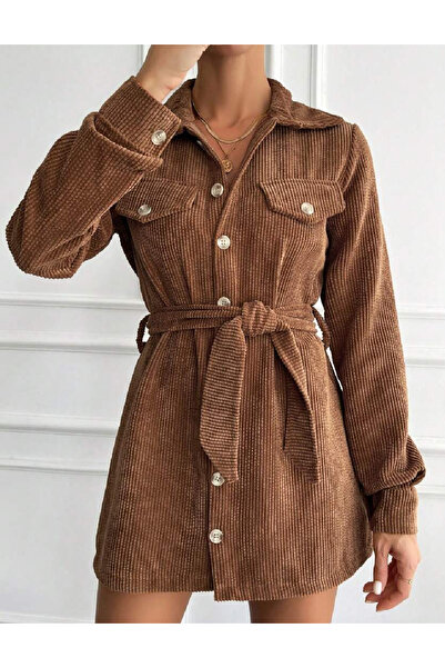 Evendi Short dress, Brown