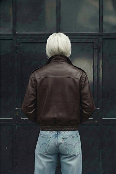 Delpino Oversize Γυναικείο Δερμάτινο Μπουφάν