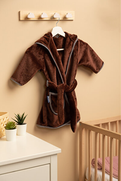 Sensillo Halat de baie Soft Teddy Bear BROWN – cu gluga si urechi 1-2 ani
