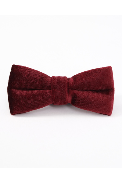 Doctor junior Boy's Burgundy Color Corded Fabric Velvet Bow Tie