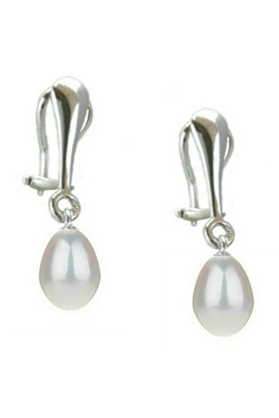 Kaskadda Cercei Perle Albe Teardrop cu Clips, Argint 925 – Fără Găuri | KASKADDA®