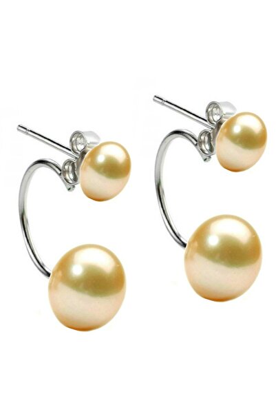 Kaskadda Cercei Perle Crem Double 2 în 1, 7–10 mm, Argint 925 Placat cu Platină | KASKADDA®