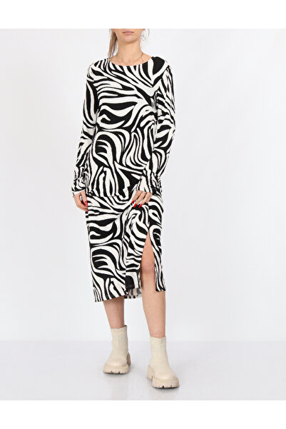 PIECES Long dress, White/Black