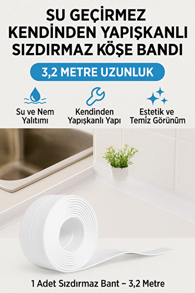 Hane Dostu Su Geçirmez Kendinden Yapışkanlı Sızdırmaz Köşe Bandı – Mutfak & B...