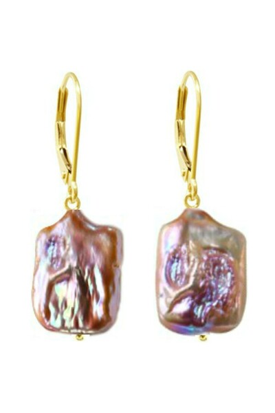 Kaskadda Cercei Perle Naturale Baroque Multicolore 16,5×25 mm, Aur 14K (aur 5...