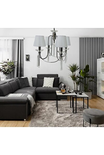 yıldırımavize 4 Lü Kontes krom kaplama Şapkalı avize (TAM MONTAJLIDIR.)(LED A...