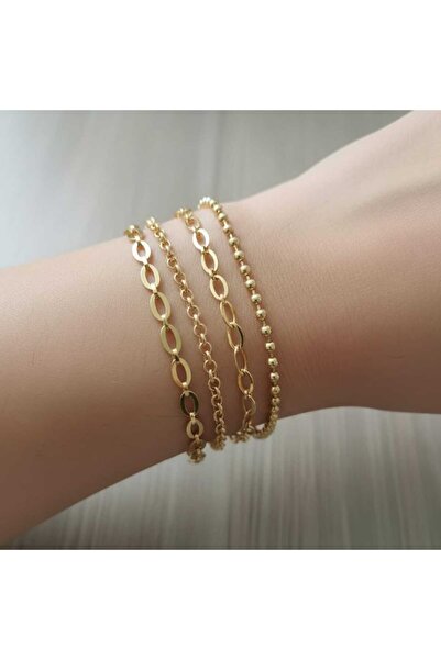 Ralp Moda 4 قطع أساور 16 سم + 5 سم إضافية