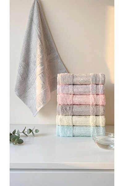 havlumarketim 6'lı Vera Bambu El Havlusu - 50x90 Cm, 225 Gr, %70 Bambu %30 Pe...