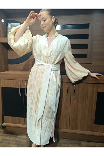 Store Kadın Jakarlı Kuşaklı Ferace