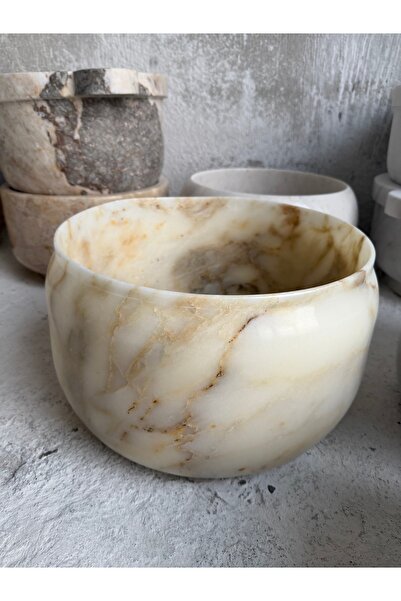 Belle Vie Afyon violet Yuvarlak Tezgâh Üstü Lavabo – El İşçiliği Doğal Taş Kurna