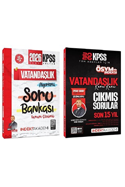 İndeks Akademi 2026 KPSS Vatandaşlık Soru Bankası + Çıkmış Sorular 2 li Set -...