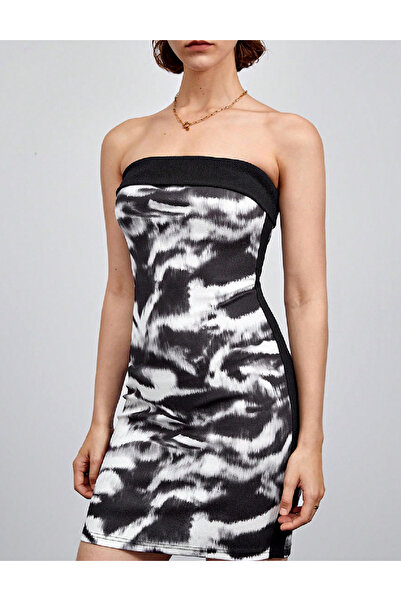 Evendi Rochie scurta, Negru/Alb