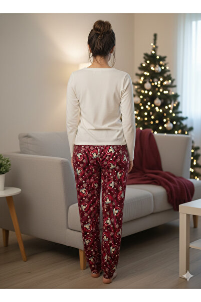 Beyyo Advantageous 2-Piece Soft Textured Cotton Elastic Waist New Year Themed Pajama Bottoms V25047