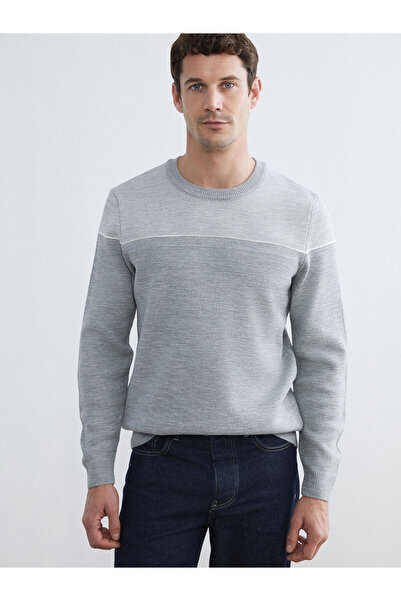 LC Waikiki Peak New Season Crew Neck Color Block Men's Knitwear Sweater