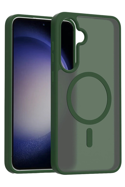 Fuchsia غطاء متوافق مع ماج سيف لهاتف سامسونج جالاكسي S25 FE - أخضر داكن