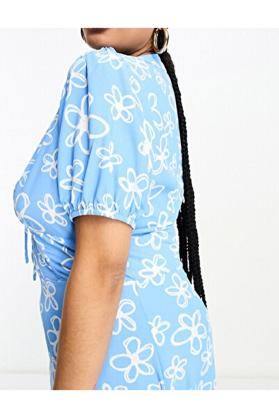 GLAMOROUS CURVE Short dress, Blue