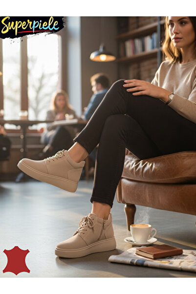 piele naturala Women's short suede leather boots, lined, zipper closure