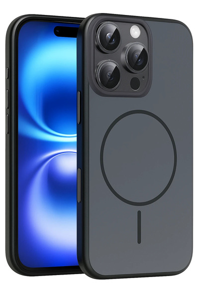 Fuchsia Apple iPhone 16 Pro Max Neva Magsafe Compatible Cover - Black