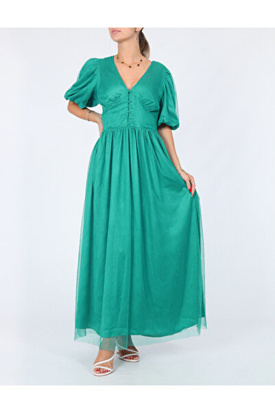 VILA Rochie lunga, Verde