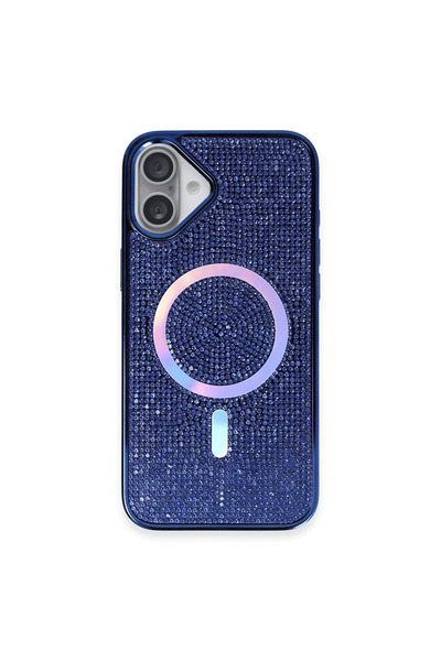 Fuchsia iPhone 16 Plus Case Helen Magsafe Compatible Cover - Navy Blue