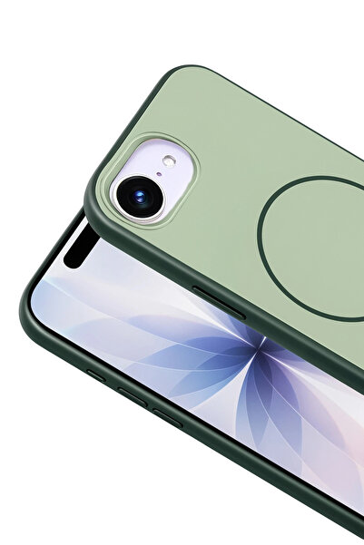 Fuchsia Apple iPhone 16E Neva Magsafe Compatible Cover - Dark Green