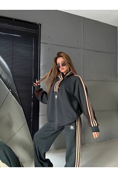 bonibon butikk Women's Quality Luxury Clothing 3 Thread Ş Fleece-Lined Bottom Top Set