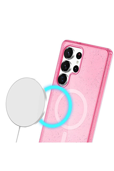 Fuchsia Samsung Galaxy S23 Ultra Case Star Magsafe Compatible Cover - Pink