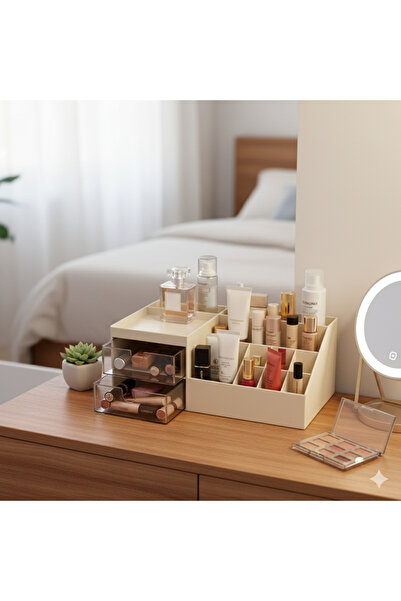 Saros Group منظم مكياج متعدد الأغراض - صندوق تخزين مستحضرات التجميل ومنظم الف...