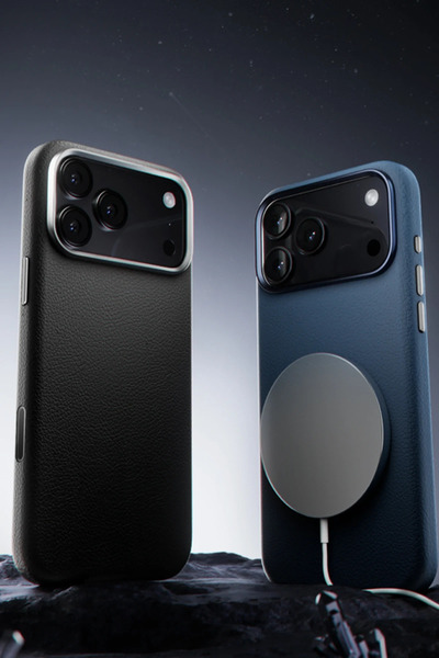 Fuchsia iPhone 17 Pro Max Wonder Leather Magsafe Compatible Cover - Navy Blue