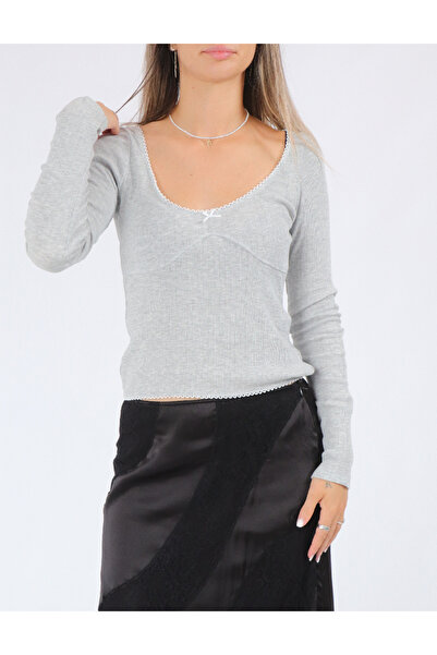 Miss Selfridge Blouse, Gray