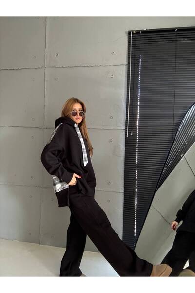 bonibon butikk Women's Quality Luxury Clothing Fleece-Lined 3 Thread Bottom Top Set