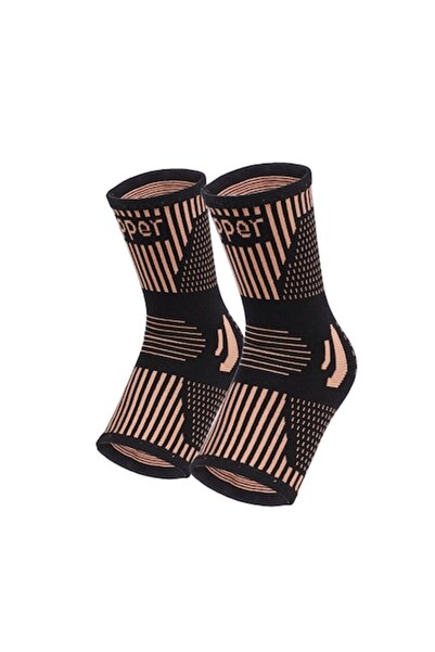 Axroad Mall Set de 2 manșoane de compresie pentru glezne cu infuzie de cupru,...