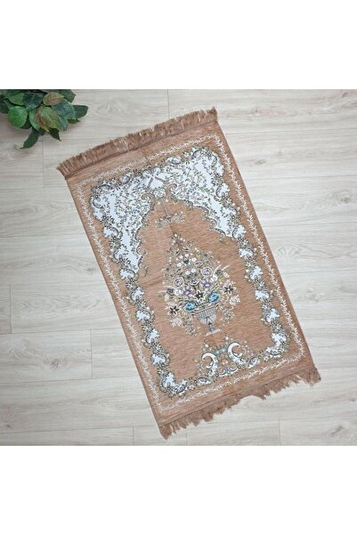Reiashn Camel-colored floral prayer rug